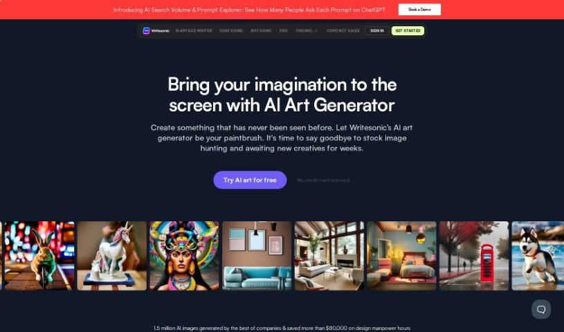 Screenshot of Writesonic Photosonic AI