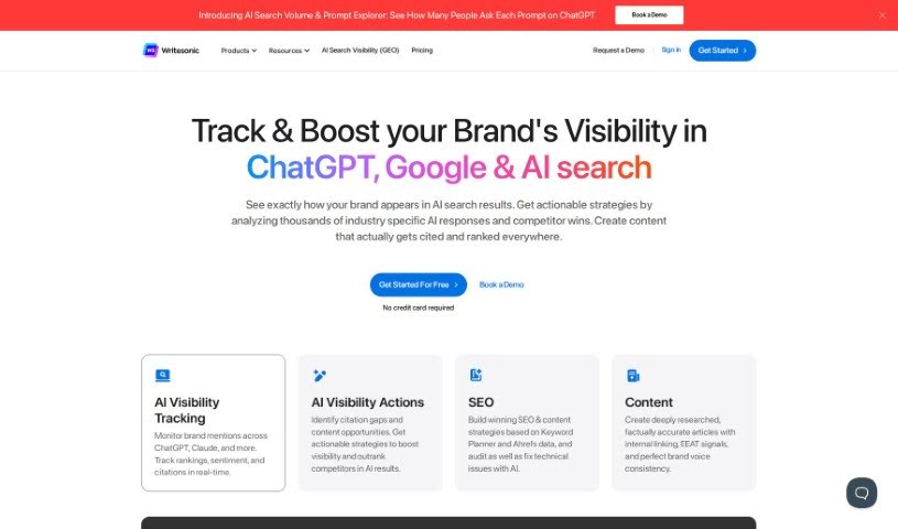 Screenshot of Writesonic