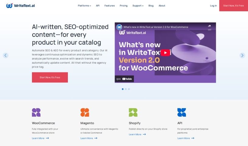 Screenshot of Writetext.ai