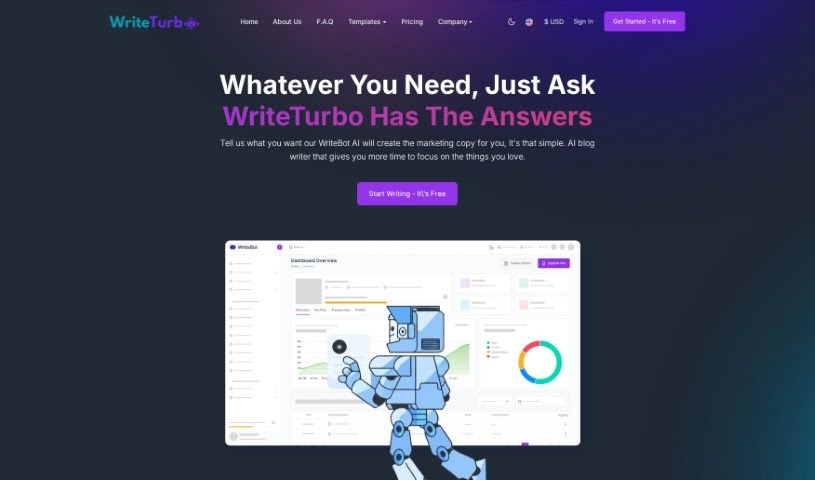 Screenshot of WriteTurbo