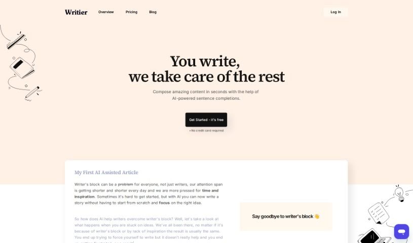 Screenshot of Writier