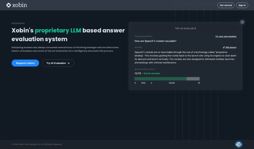 Screenshot of Xobin AI Evaluate
