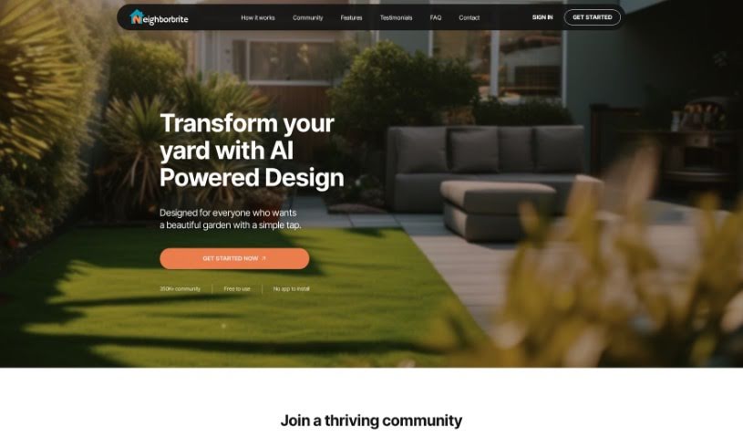 Screenshot of Yard Vision
