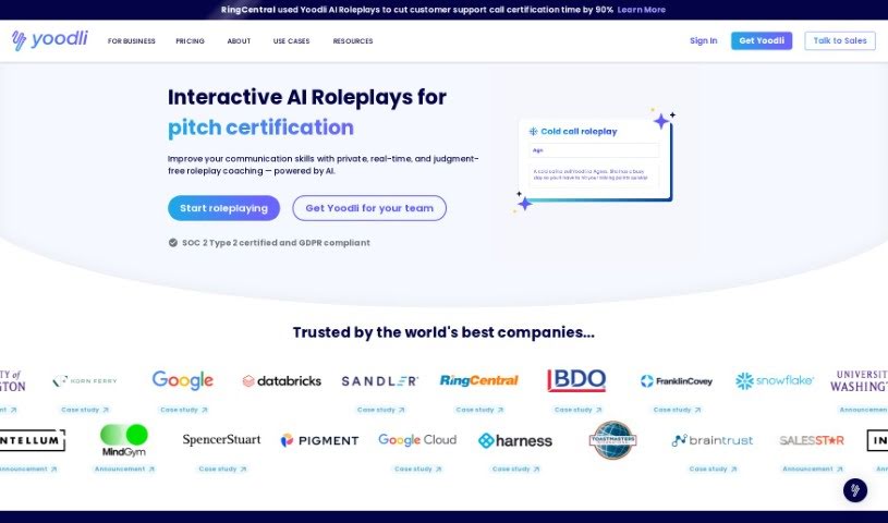 Screenshot of Yoodli