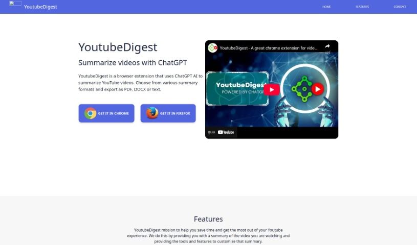 Screenshot of YouTube Digest