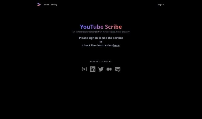 Screenshot of YouTube Scribe