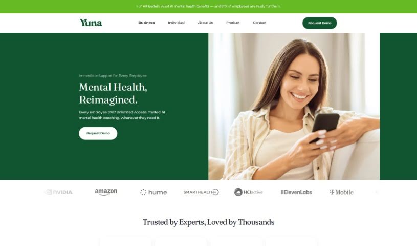 Screenshot of Yuna AI