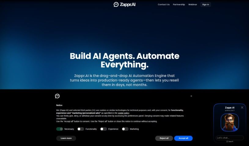 Screenshot of Zappr AI