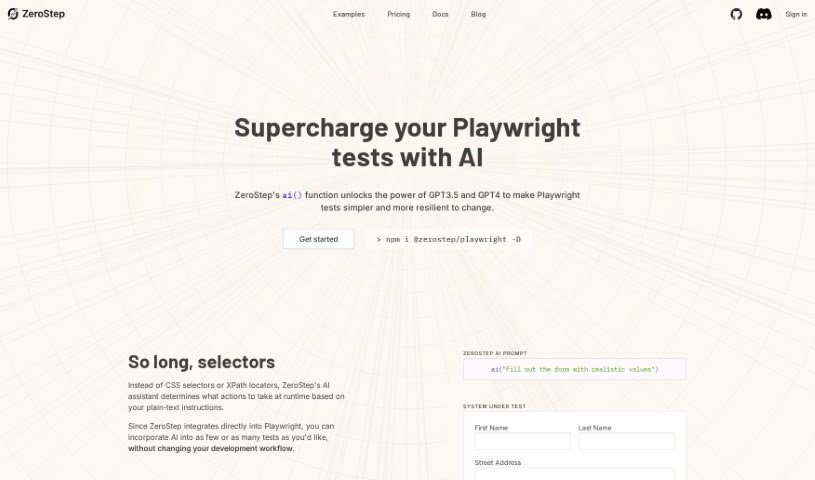 Screenshot of ZeroStep