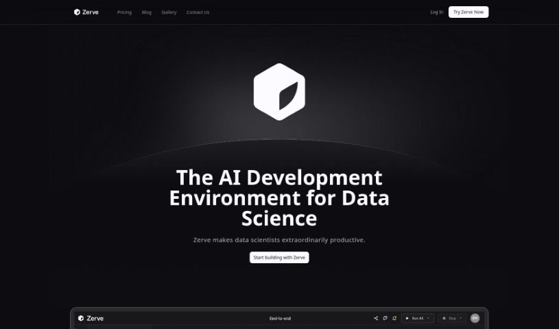 Screenshot of Zerve AI