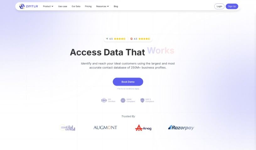 Screenshot of Zintlr