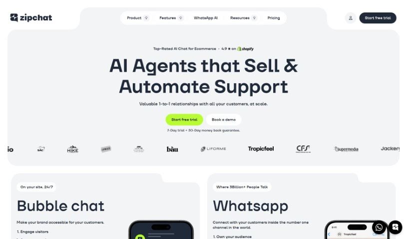 Screenshot of Zipchat