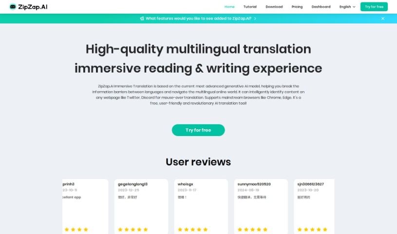 Screenshot of Zipzap.ai