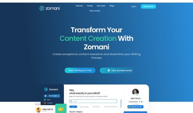 Screenshot of Zomani